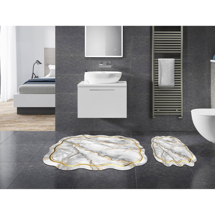 Mijölnir Juego de alfombrillas de baño Gris (2 piezas) Mijölnir Juego de alfombrillas de baño Gris (2 piezas)